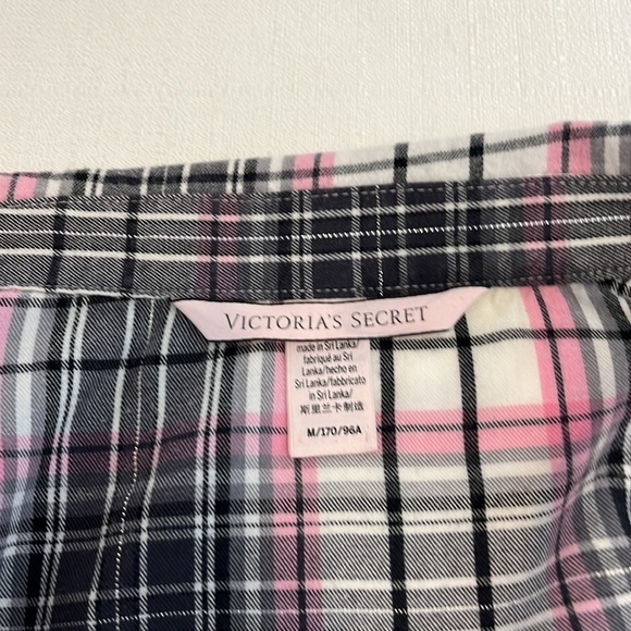 victoria Secret flannel pajamas, medium, pink/black/white, in good condition - Picture 6 of 7